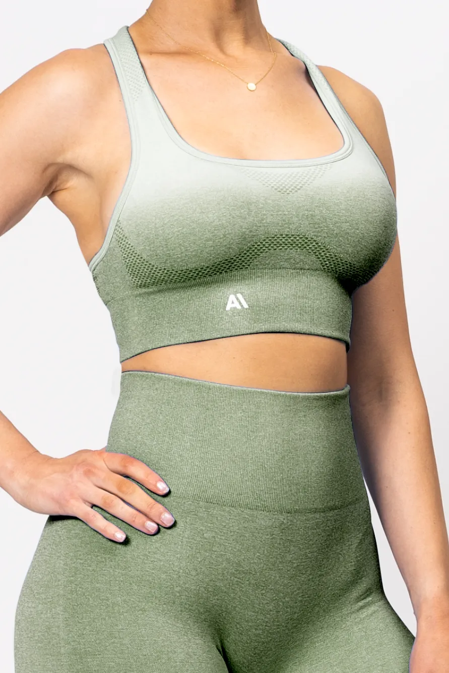 Ella Ombre Sports Bra Olive