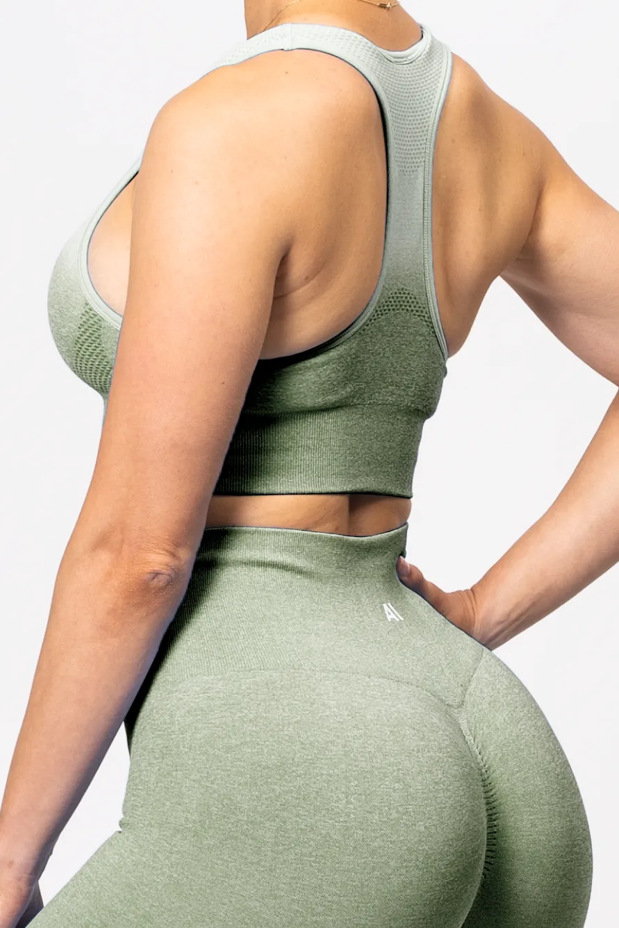 Ella Ombre Sports Bra Olive