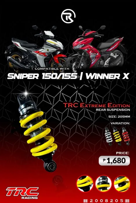 F - TRC CNC REAR SHOCK WITHOUT TANK FOR SNIPER (WHITE)