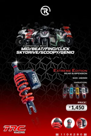 F - TRC REAR SHOCK WITH TANK 280MM - MIO (BLACK)