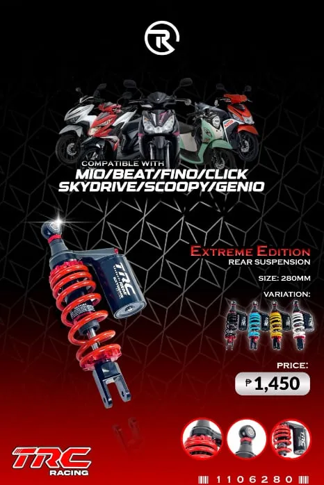 F - TRC REAR SHOCK WITH TANK 280MM - MIO (BLACK)