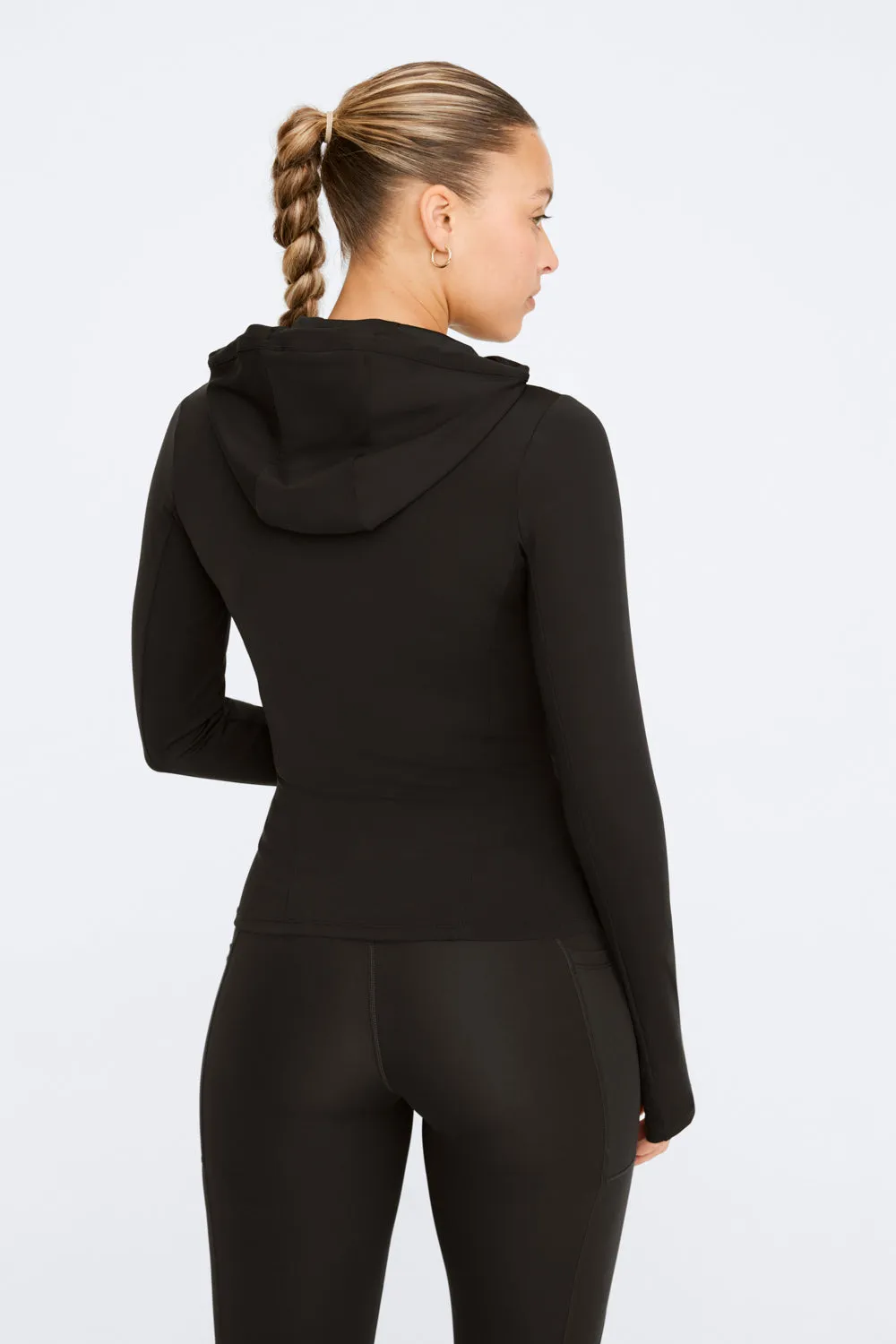 FORMTECH HOODED ZIP THROUGH RUNNING JACKET- BLACK
