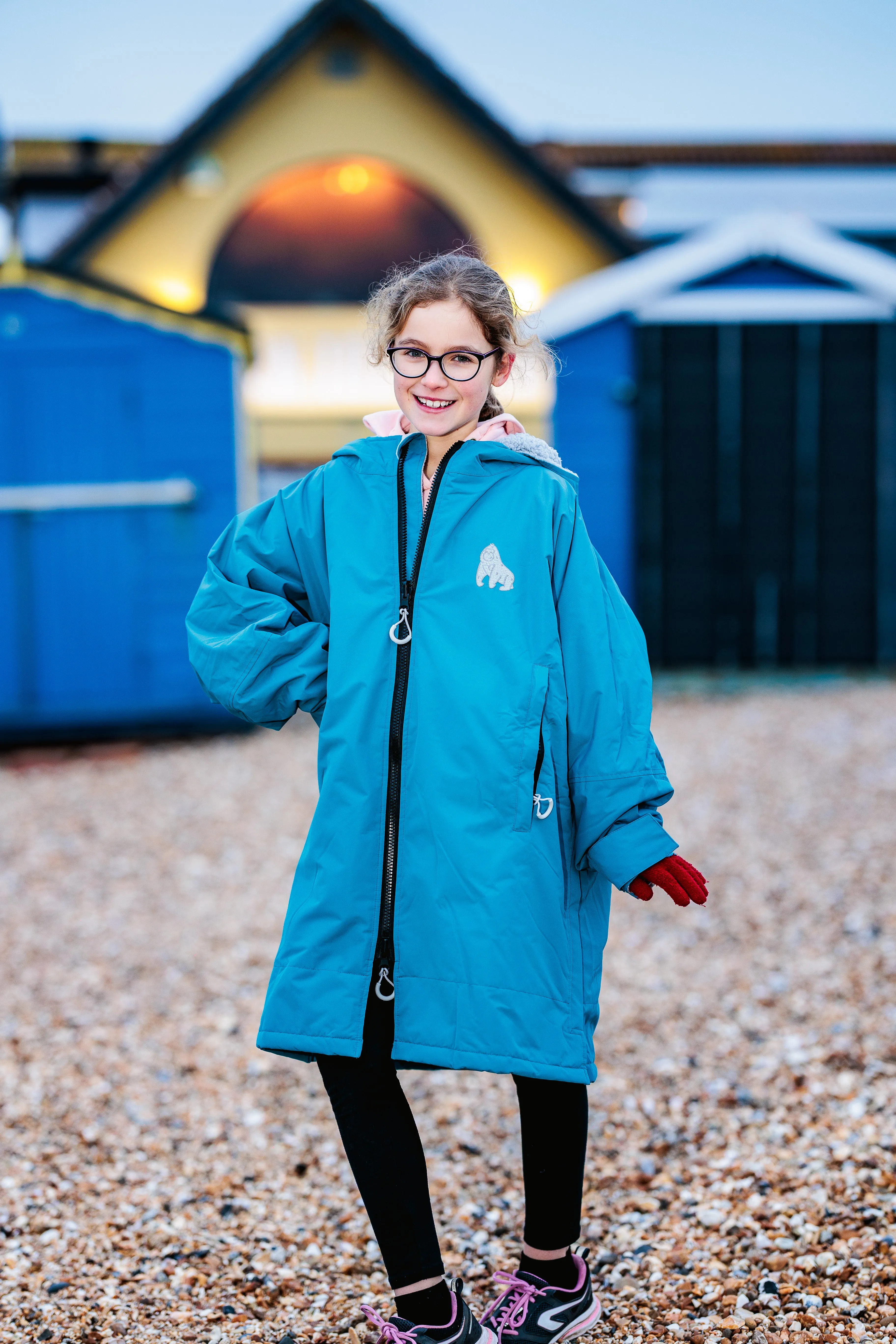 Full Zip ECO Waterproof Dry Changing Robe - Kids - Teal  (age 1 to 12)