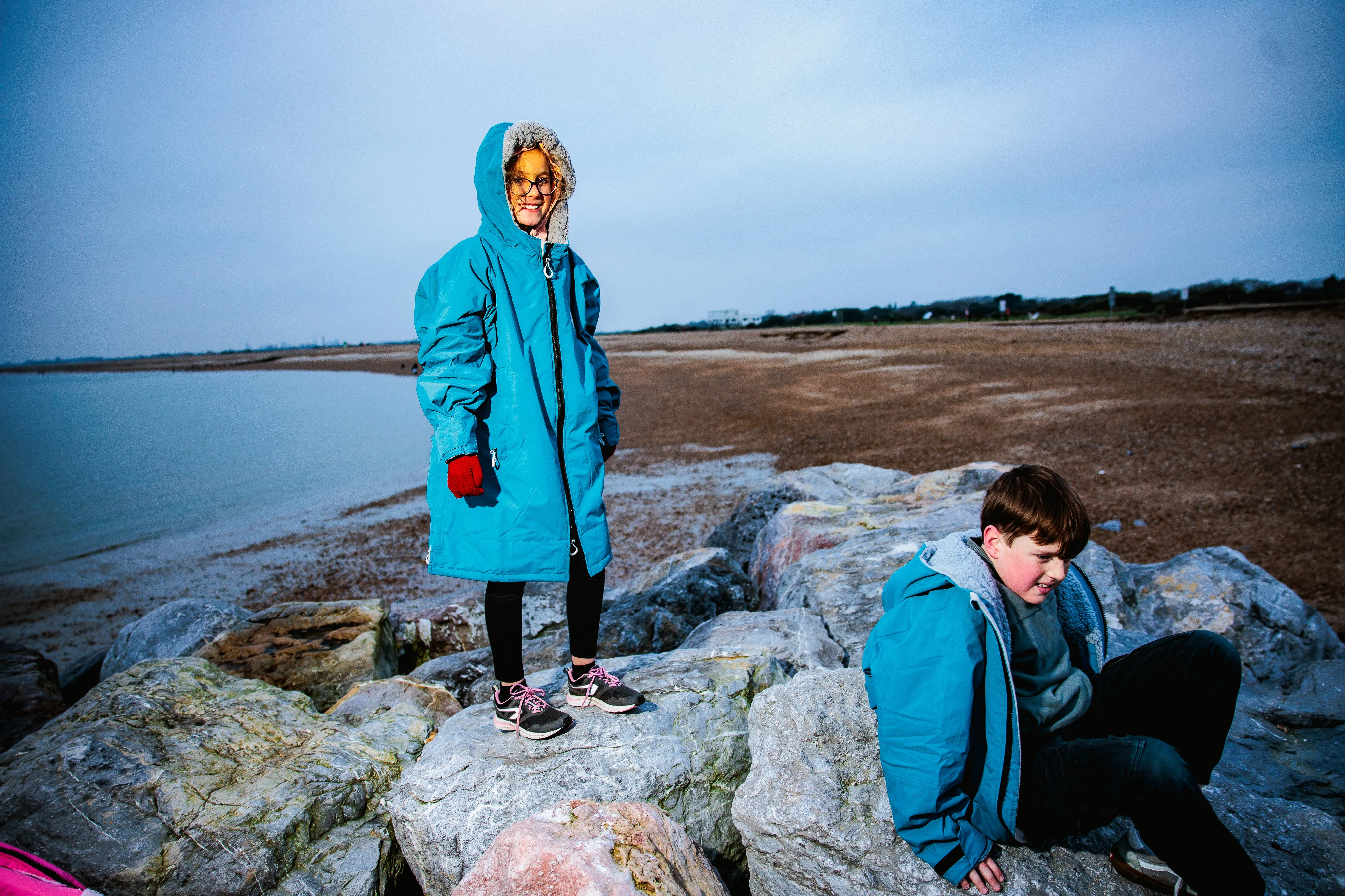 Full Zip ECO Waterproof Dry Changing Robe - Kids - Teal  (age 1 to 12)