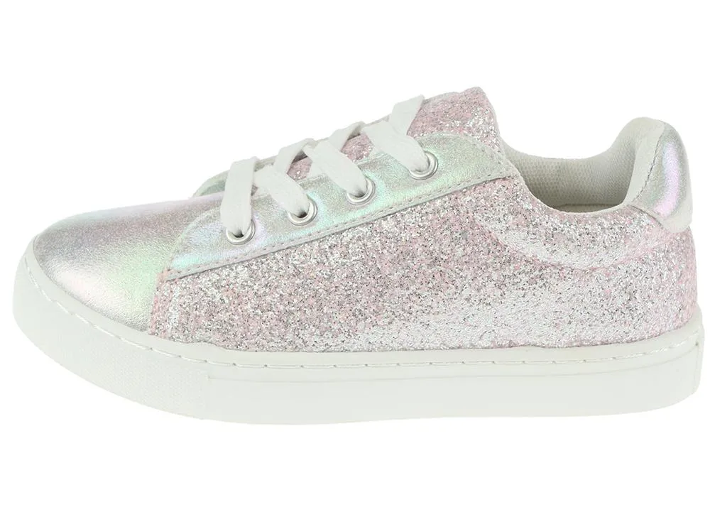 Girls Shimmer Holographic and Glitter Fashion Sneaker