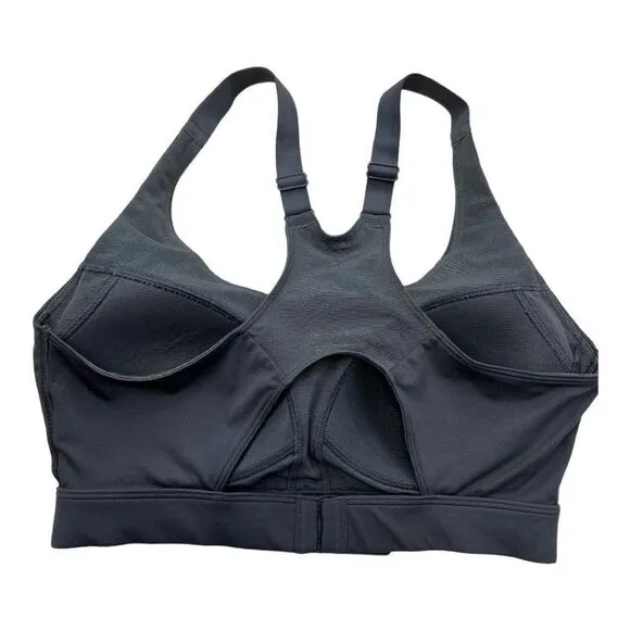 Gymshark Women's Cut Out Back Mesh Racerback Active Sports Bra Grey Size Medium