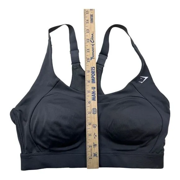 Gymshark Women's Cut Out Back Mesh Racerback Active Sports Bra Grey Size Medium