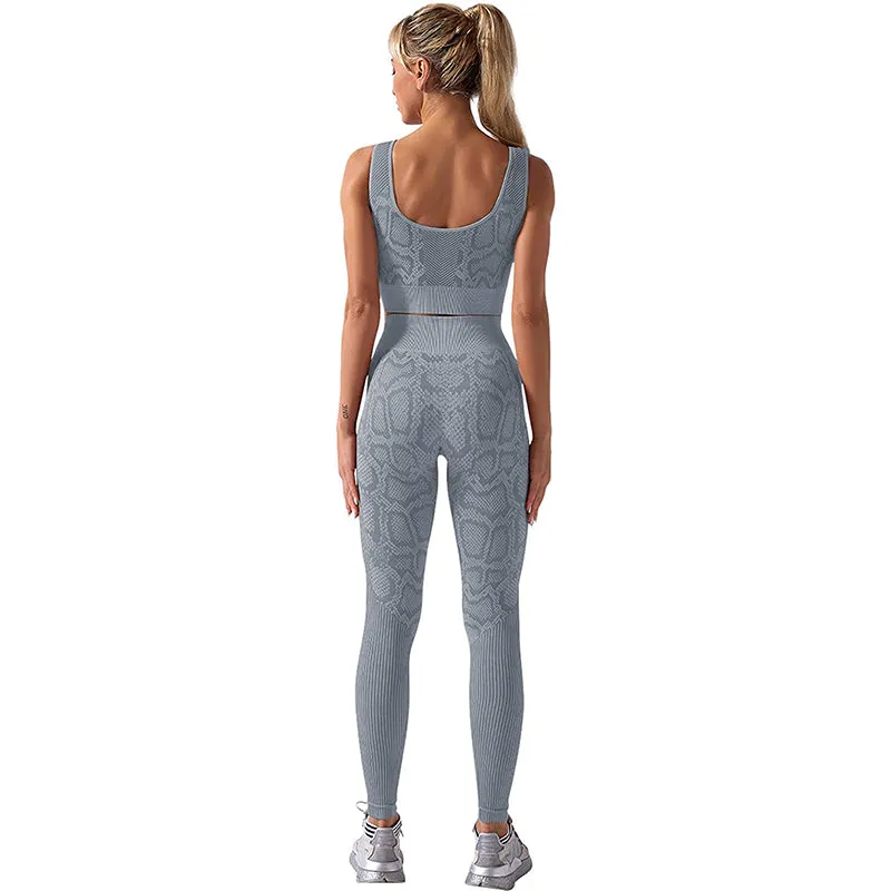 HANERDUN 2 Piece Outfit Workout Yoga Gym High Waist Leggings with Sport Bra Set for Women
