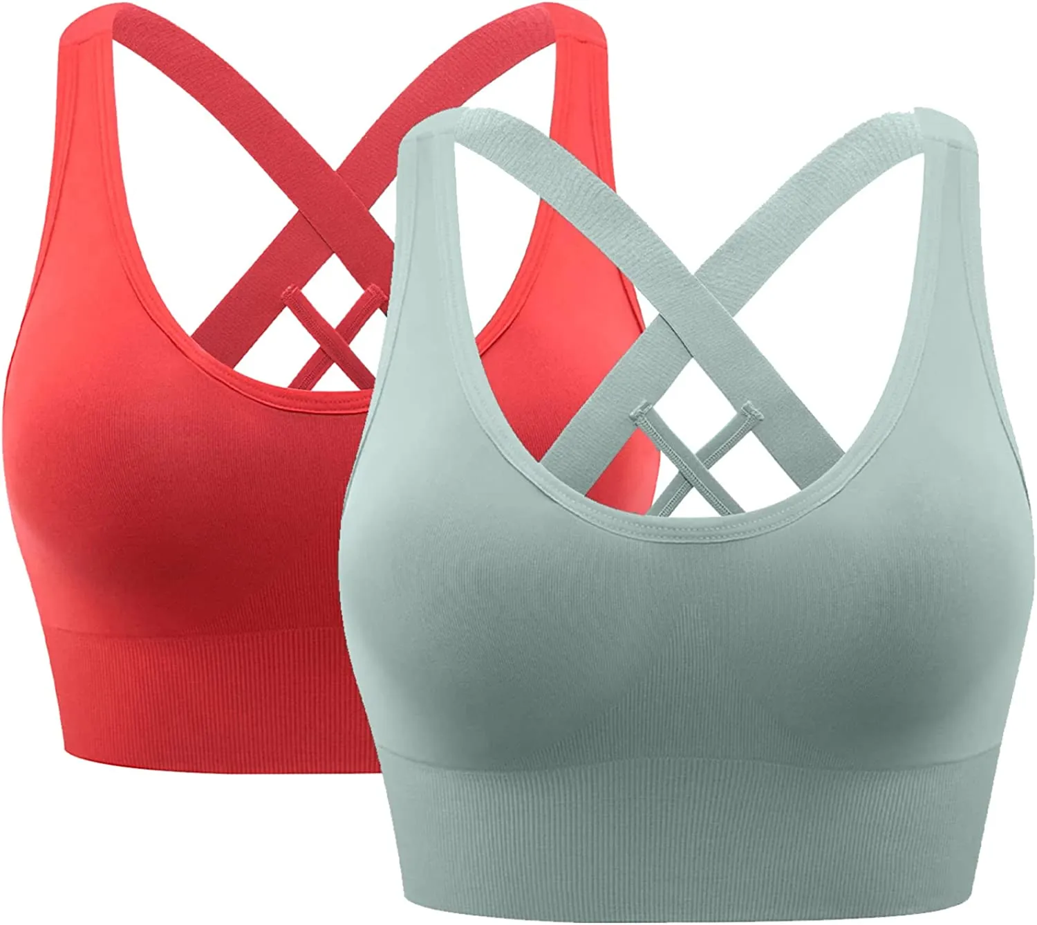 HANERDUN Womens Sport Bras Cross Back Removed Cup Support for Yoga Running Workout Exercise Gym
