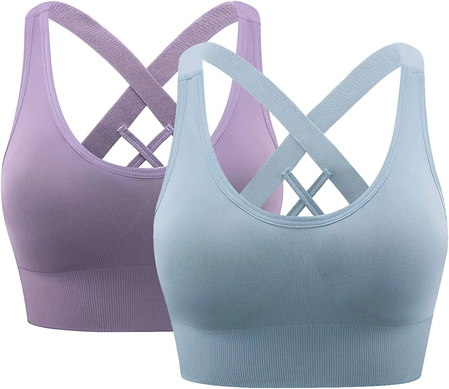 HANERDUN Womens Sport Bras Cross Back Removed Cup Support for Yoga Running Workout Exercise Gym