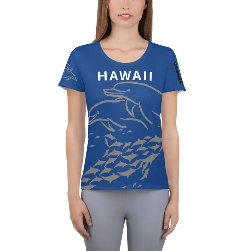Hawaii Dolphin Dreams All-Over Print Women's Athletic T-shirt