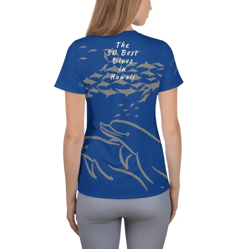 Hawaii Dolphin Dreams All-Over Print Women's Athletic T-shirt