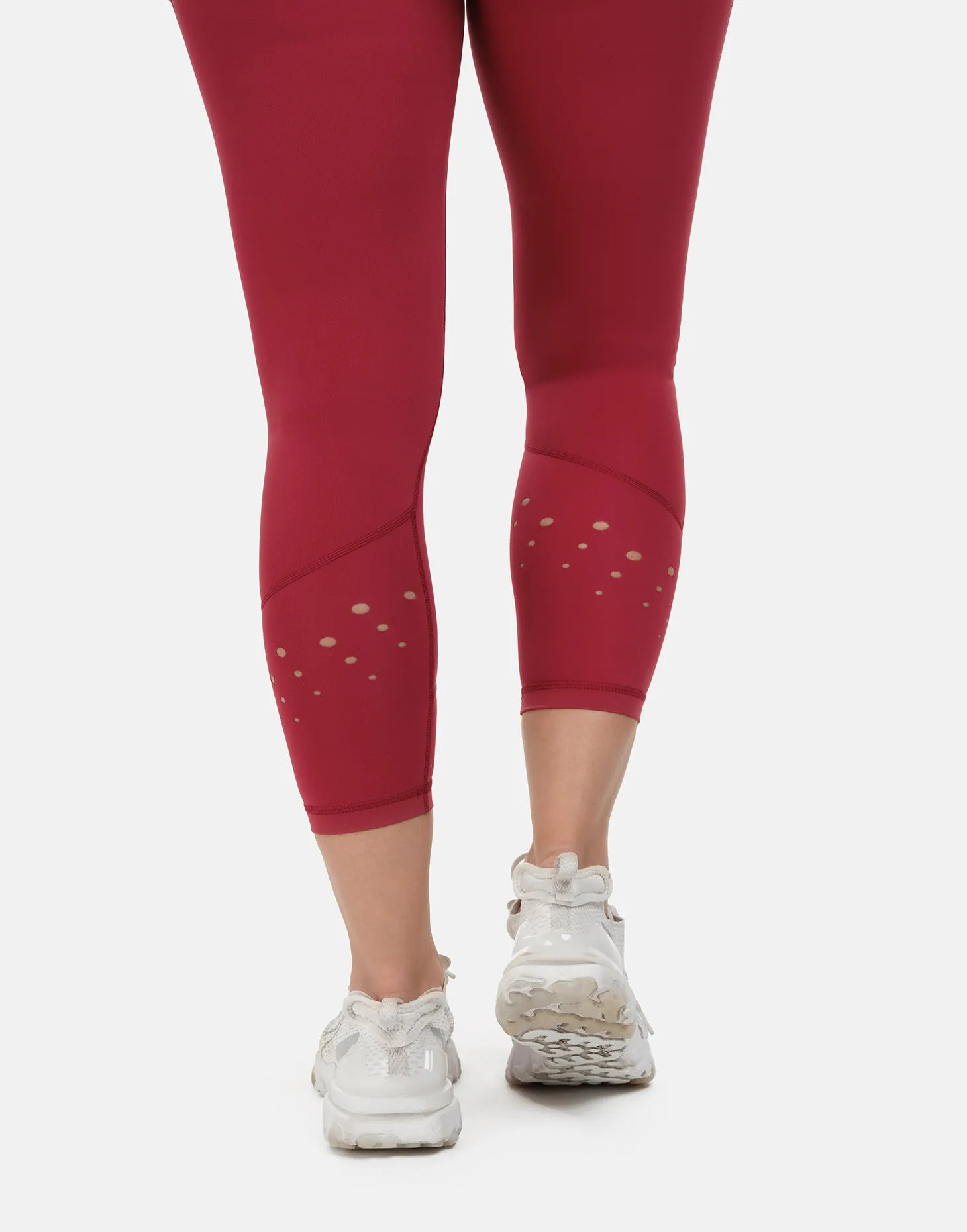 High Rise Laser 7/8 Red Leggings