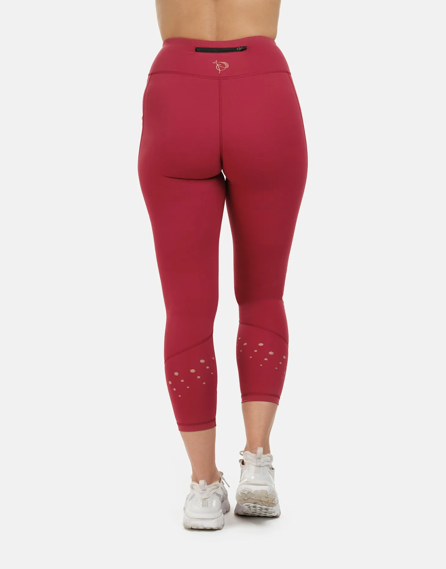 High Rise Laser 7/8 Red Leggings