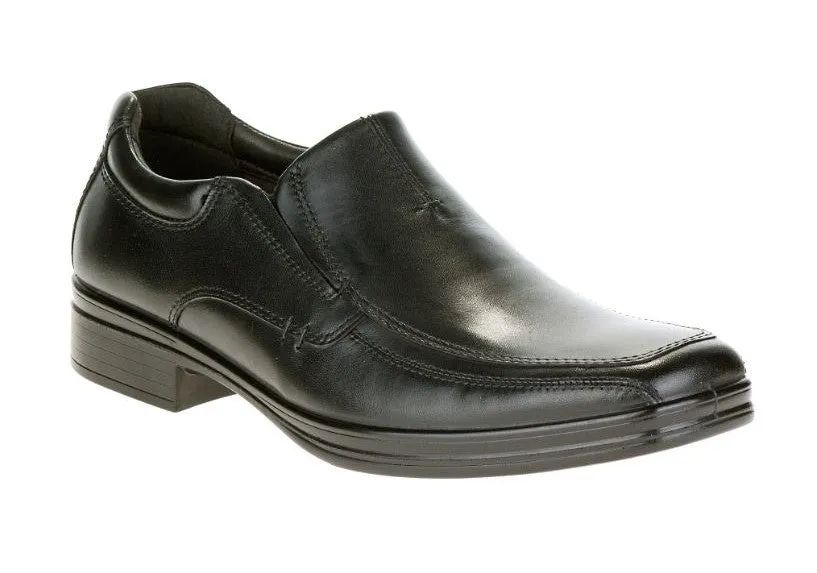 Hush Puppies Men's H102829 Quatro BK Slip-On Black Leather Shoe
