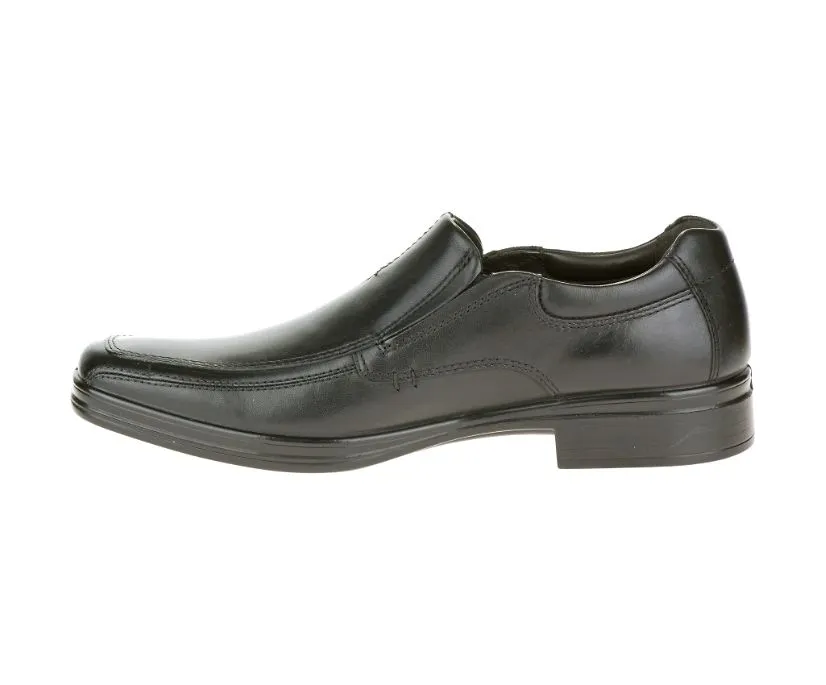 Hush Puppies Men's H102829 Quatro BK Slip-On Black Leather Shoe