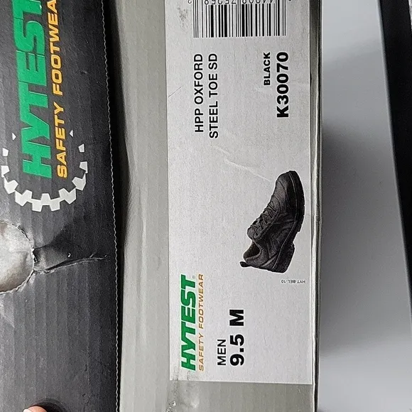 Hytest oxford steel toe leather safety footwear black 9.5