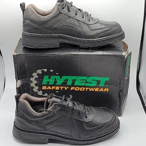 Hytest oxford steel toe leather safety footwear black 9.5