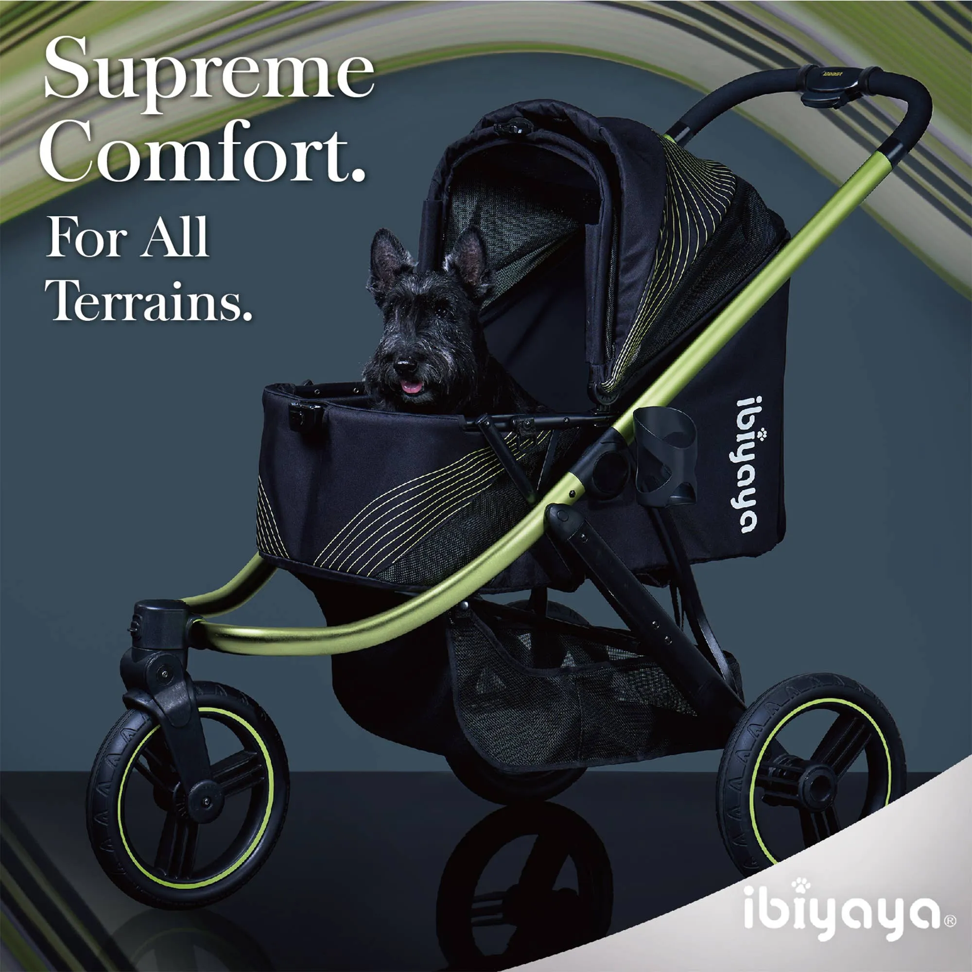 Ibiyaya - Beast Pet Jogging Stroller, 3-Wheel All-Terrain Dog-Cat Pram