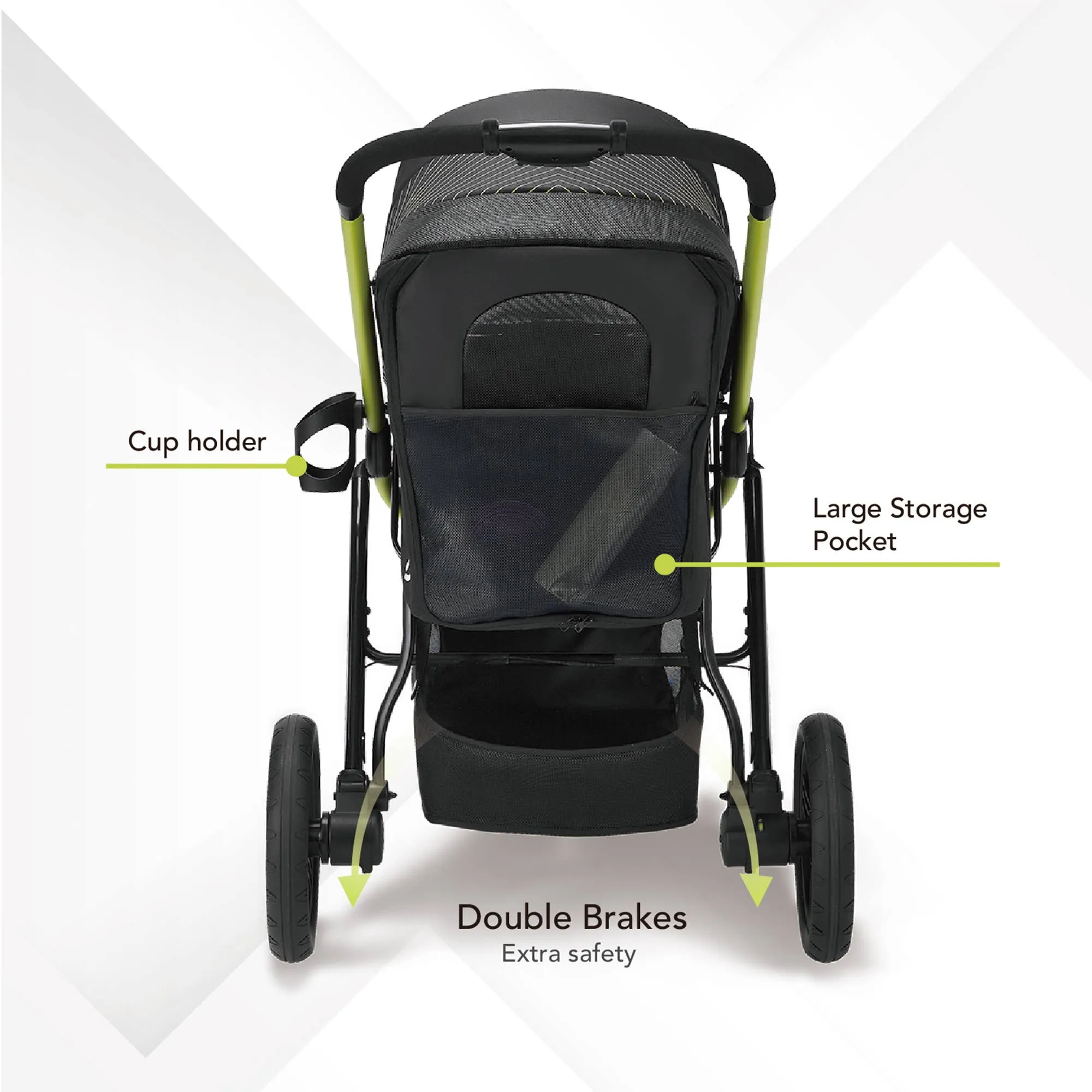 Ibiyaya - Beast Pet Jogging Stroller, 3-Wheel All-Terrain Dog-Cat Pram