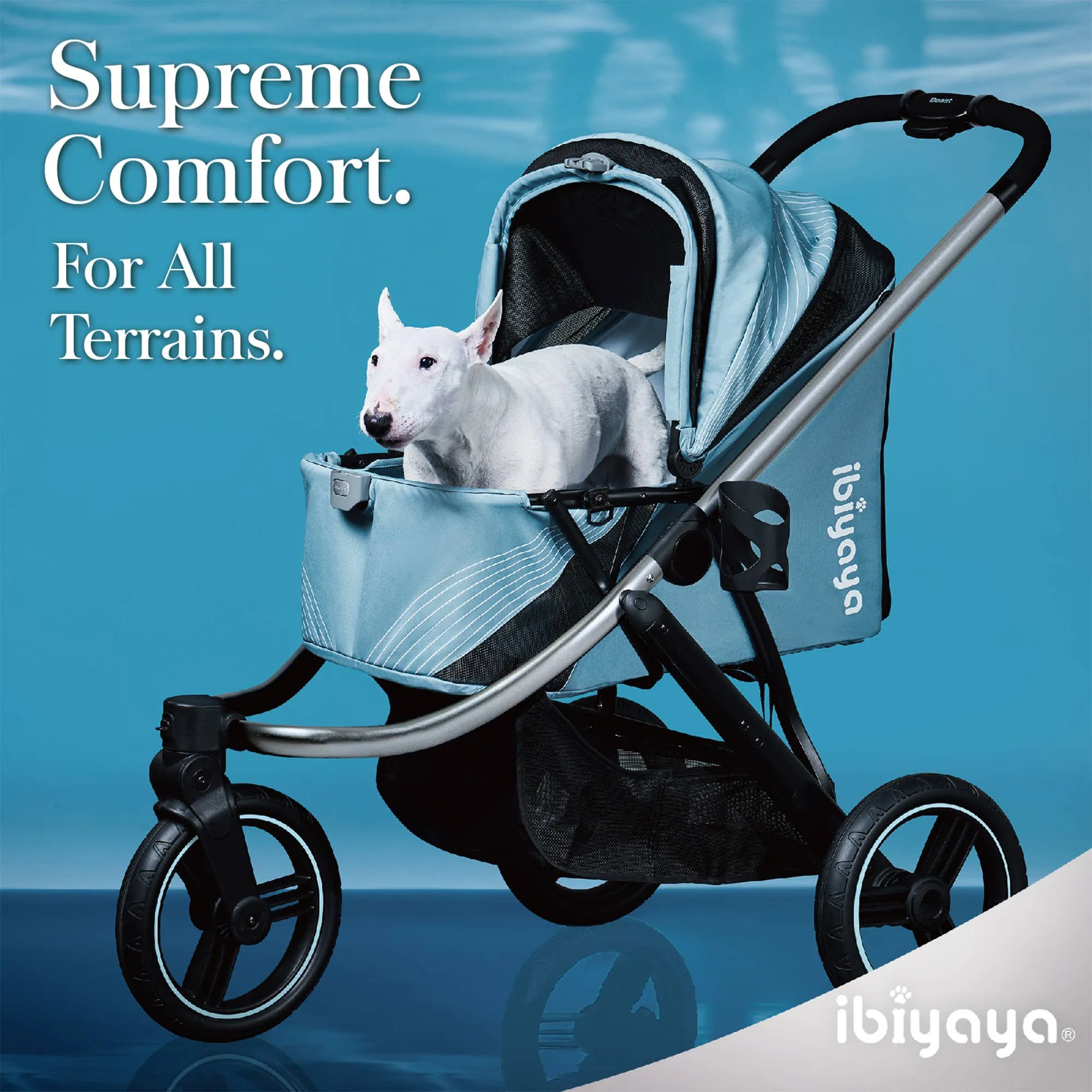Ibiyaya - Beast Pet Jogging Stroller, 3-Wheel All-Terrain Dog-Cat Pram
