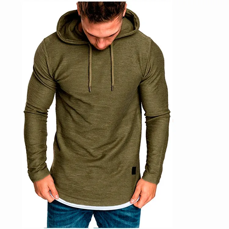 INSTOCK-New Men's Solid Color Hooded Casual Sports Long Sleeve