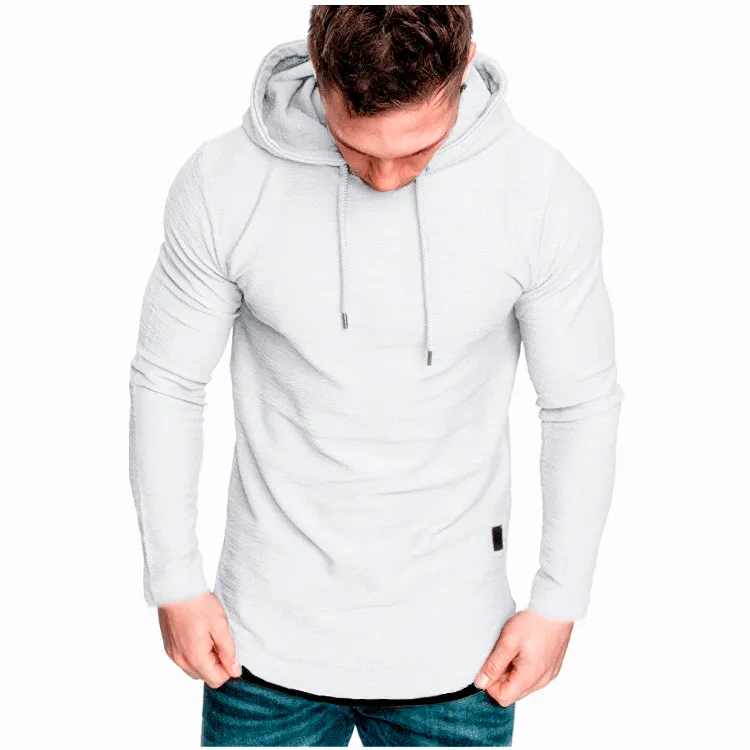 INSTOCK-New Men's Solid Color Hooded Casual Sports Long Sleeve