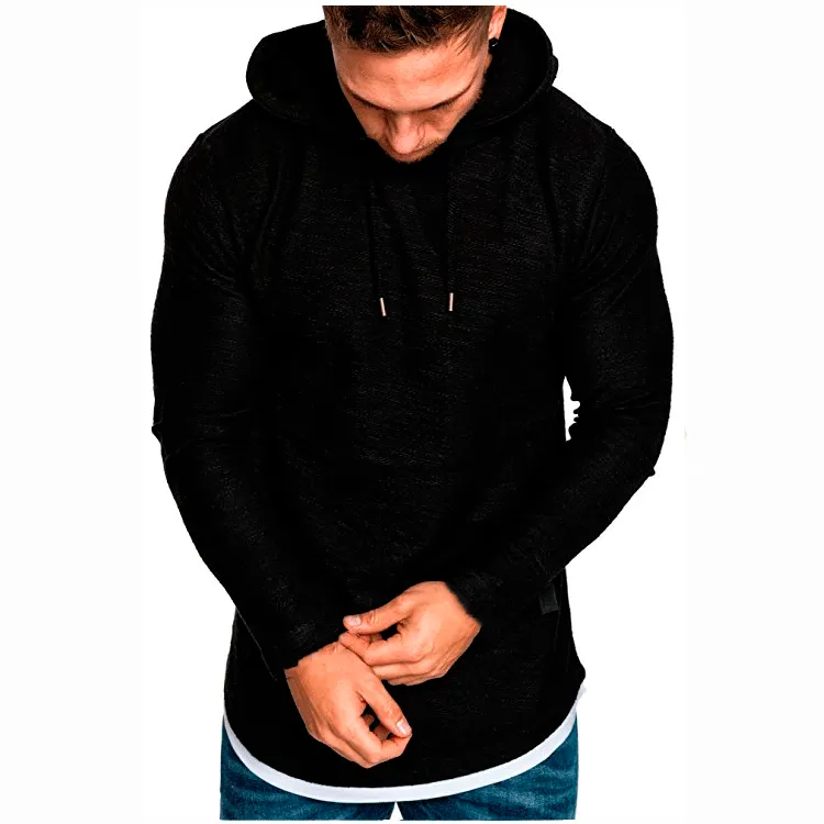 INSTOCK-New Men's Solid Color Hooded Casual Sports Long Sleeve