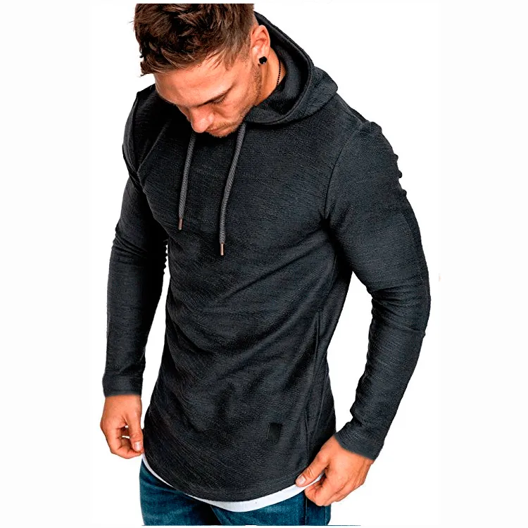 INSTOCK-New Men's Solid Color Hooded Casual Sports Long Sleeve