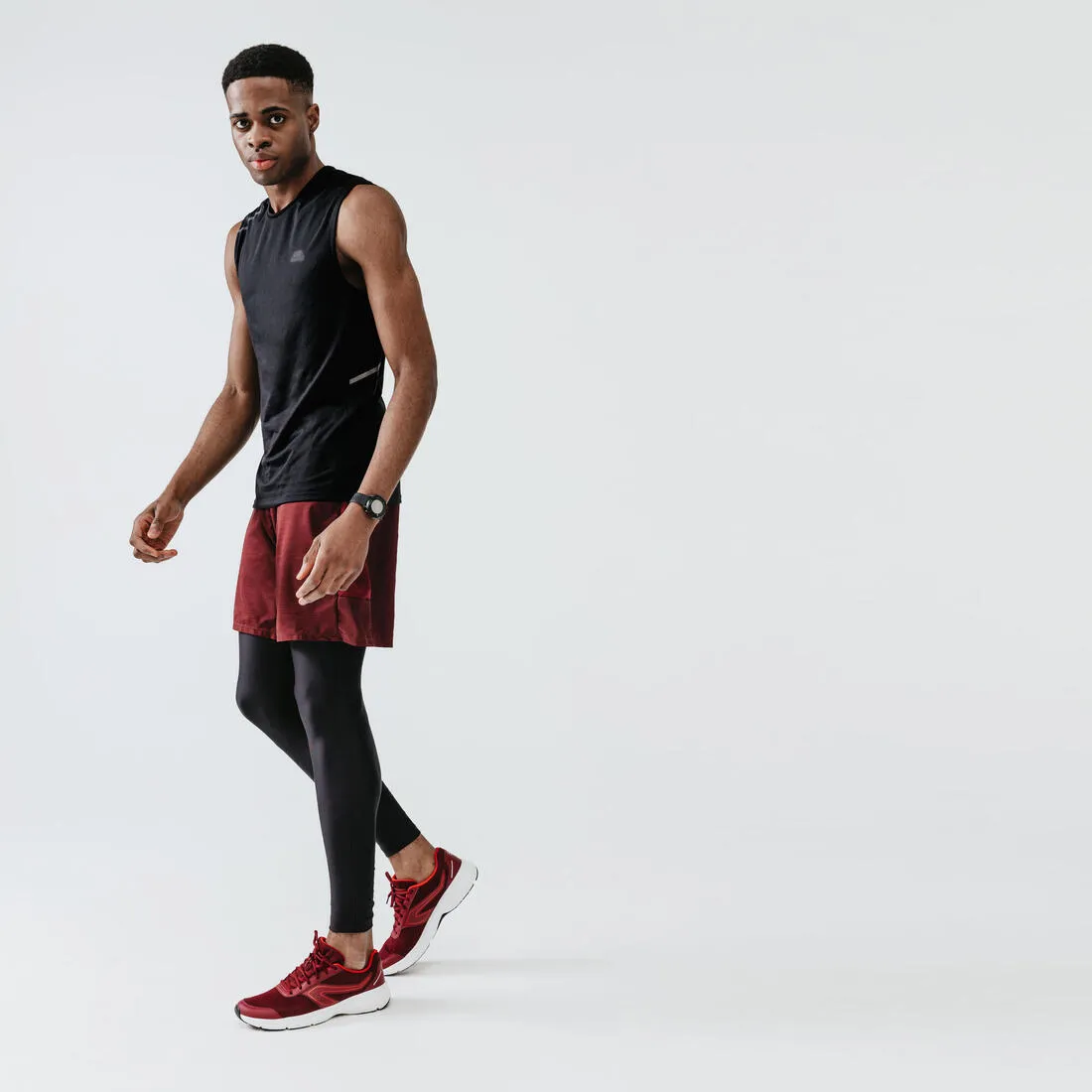 KALENJI DRY  MEN'S BREATHABLE RUNNING SHORTS - BLACK