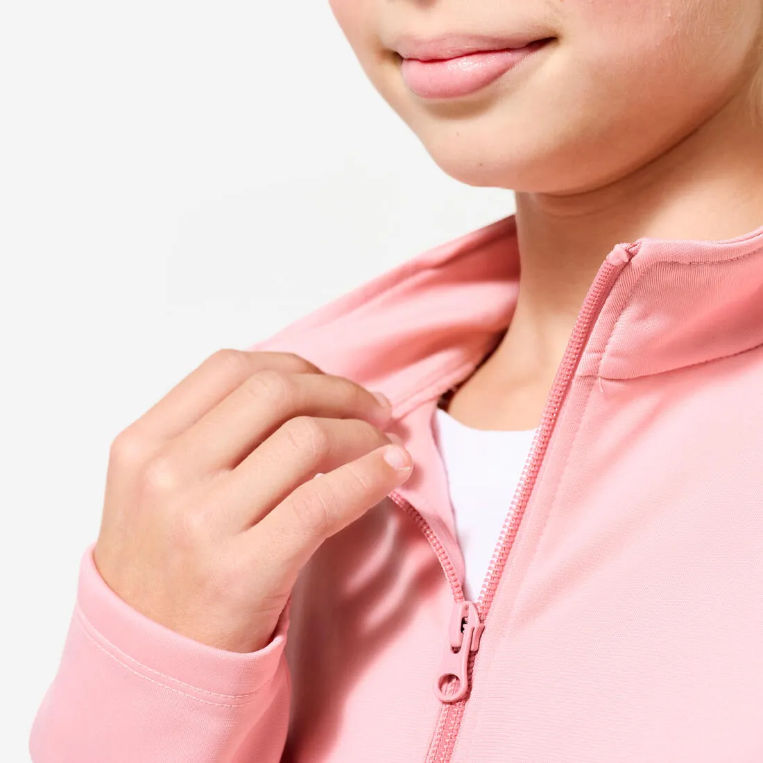 Kids' Breathable Synthetic Tracksuit Gym'y - Pink Top/Navy Bottoms