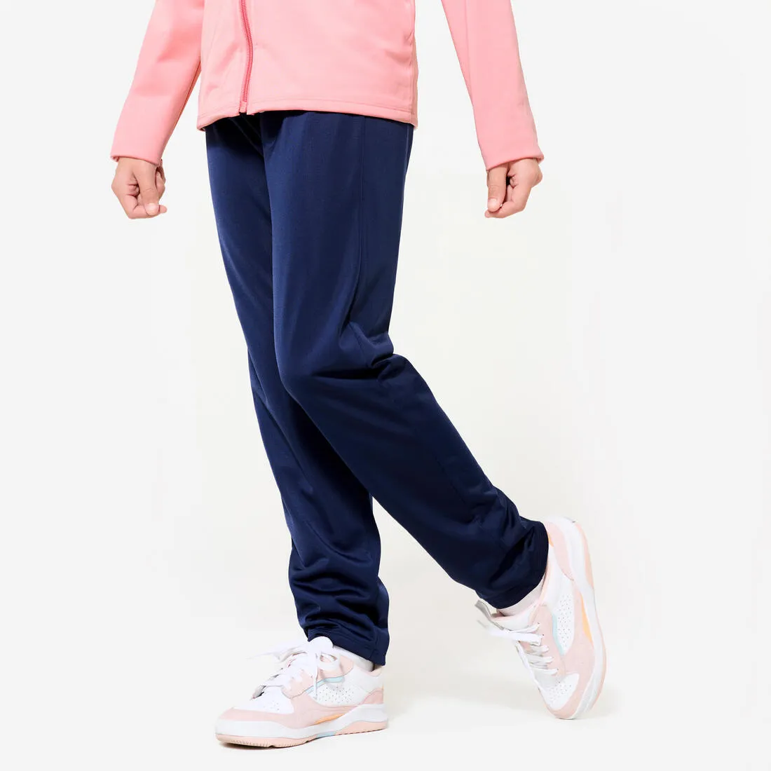 Kids' Breathable Synthetic Tracksuit Gym'y - Pink Top/Navy Bottoms