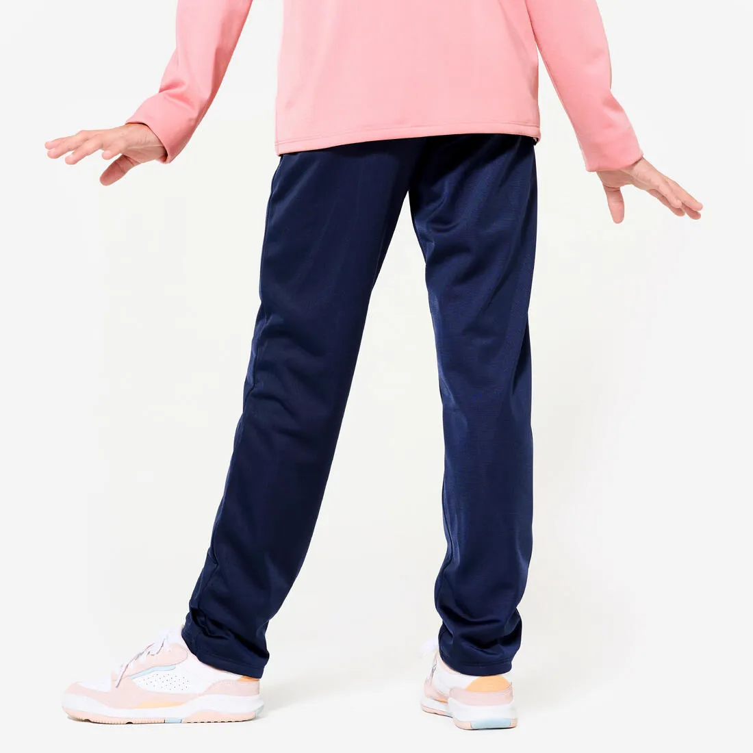 Kids' Breathable Synthetic Tracksuit Gym'y - Pink Top/Navy Bottoms