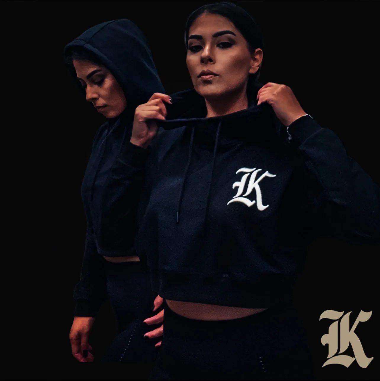 Kilo Kings Crop Hoodie (Blackout)