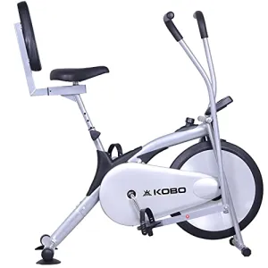 KOBO AIR Bike Delux Exercise Cycle with Back Rest Dual Action / Electronic Meter