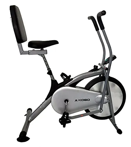 KOBO AIR Bike Delux Exercise Cycle with Back Rest Dual Action / Electronic Meter