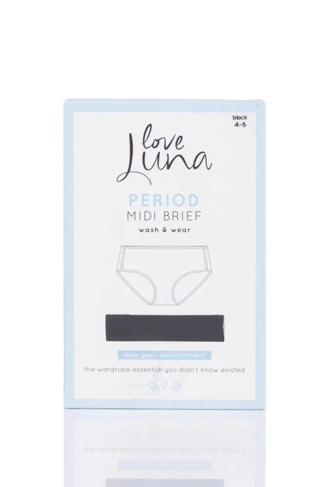 Ladies 1 Pack Love Luna Period Midi Briefs