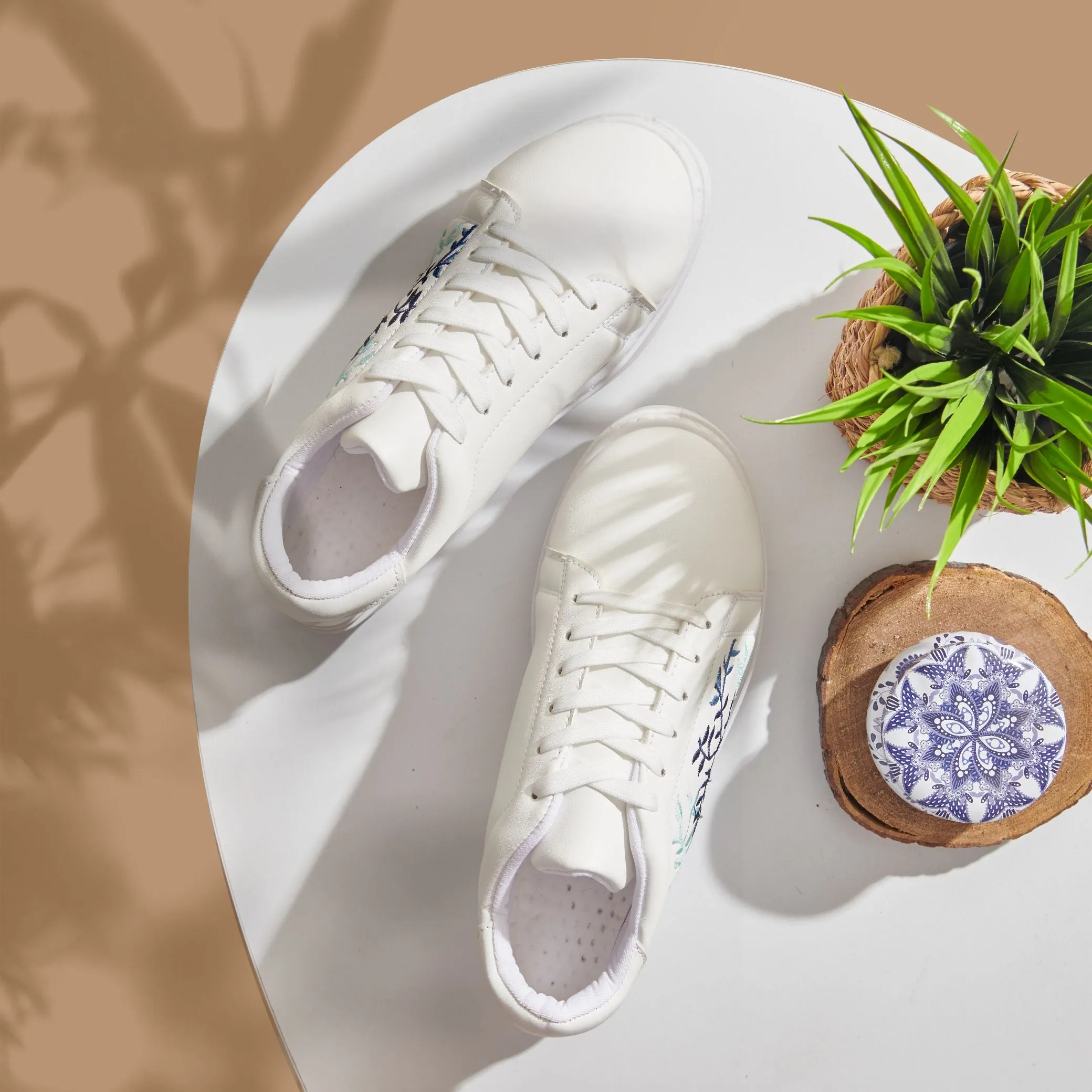Leafy Quality Embroidered Sneakers