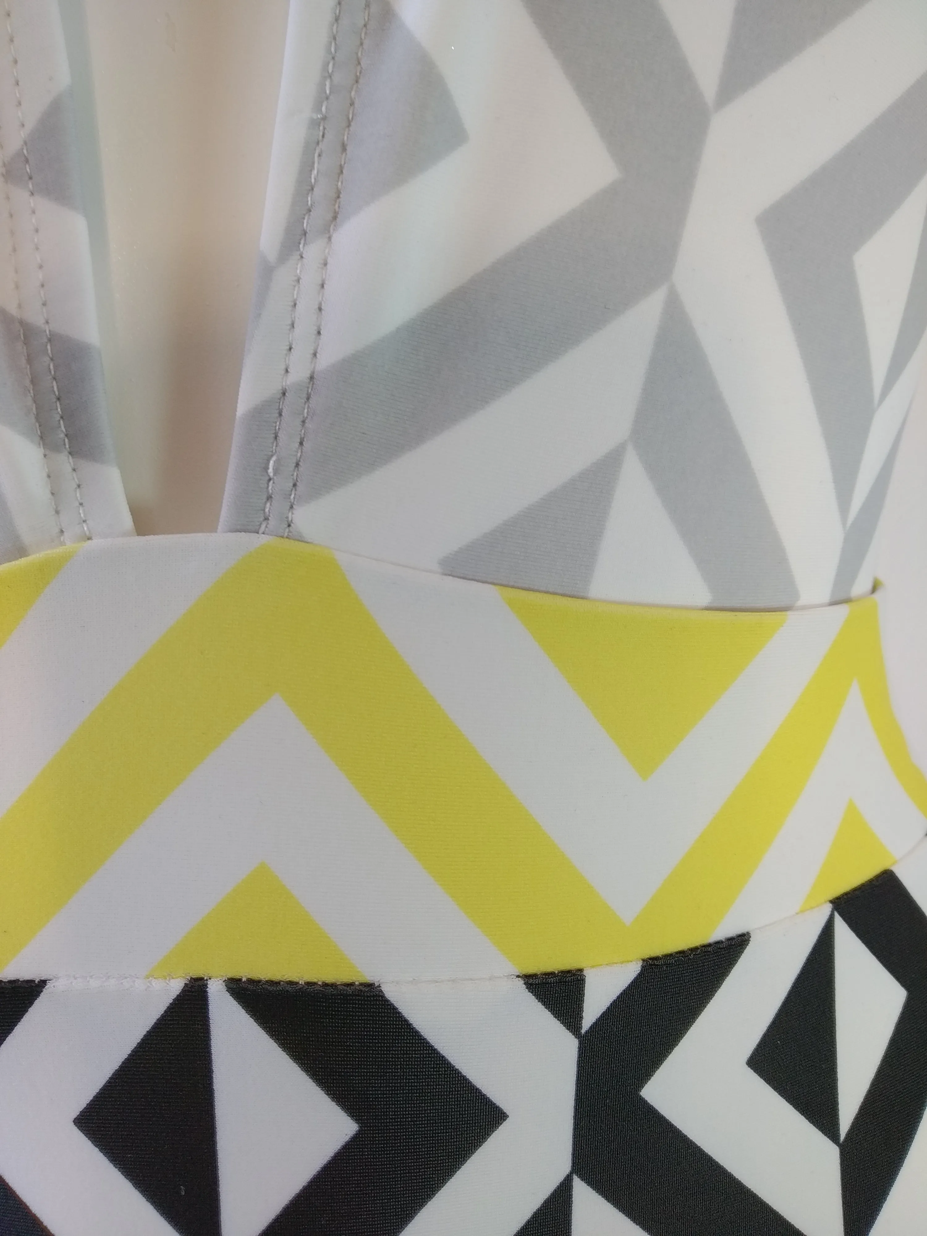 Lorena deep V geometric Swimsuit