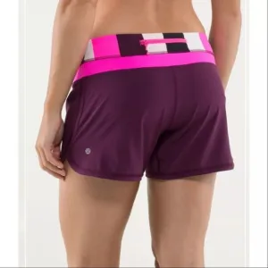Lululemon Purple Lined Groovy Run Shorts Mid Rise Luxtreme Swift Plum Pow Size 6