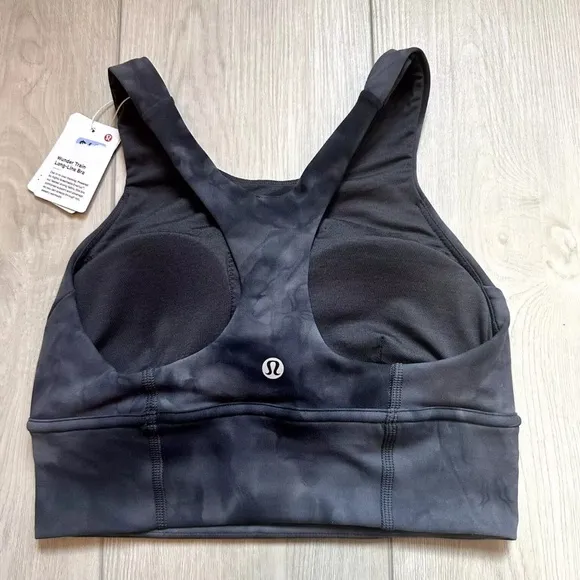 Lululemon WunderTrain Longline Bra Diamond Gray Sports Bra Women 4 athletic    O