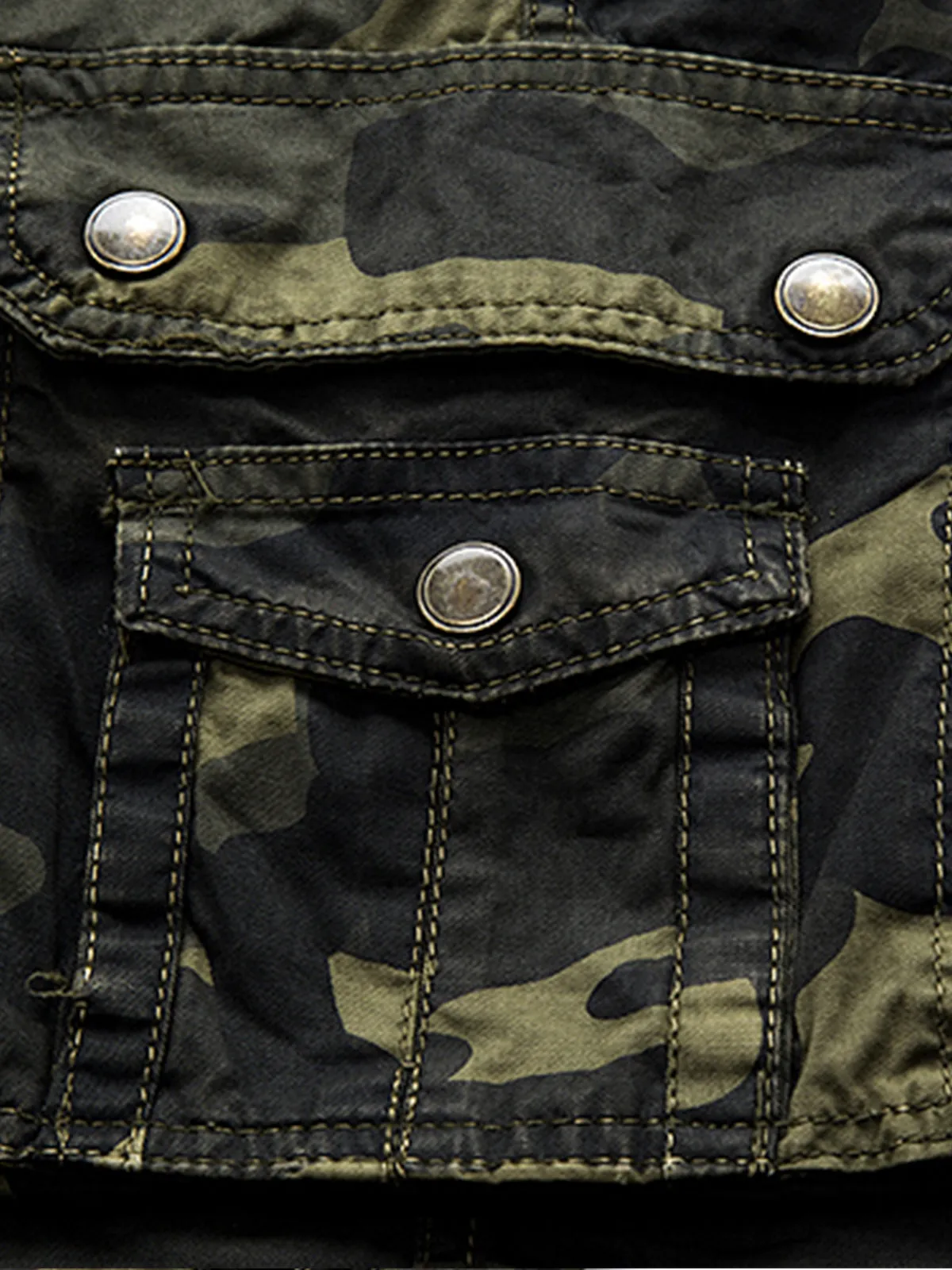 Men's Plus Size Solid Color Casual Cotton Camo Shorts