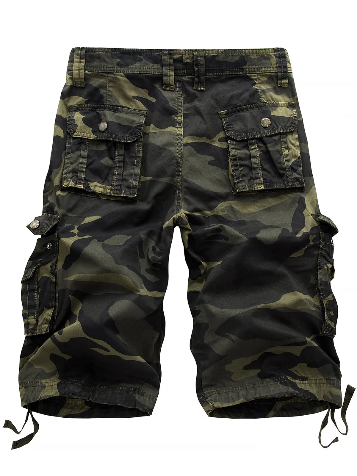 Men's Plus Size Solid Color Casual Cotton Camo Shorts