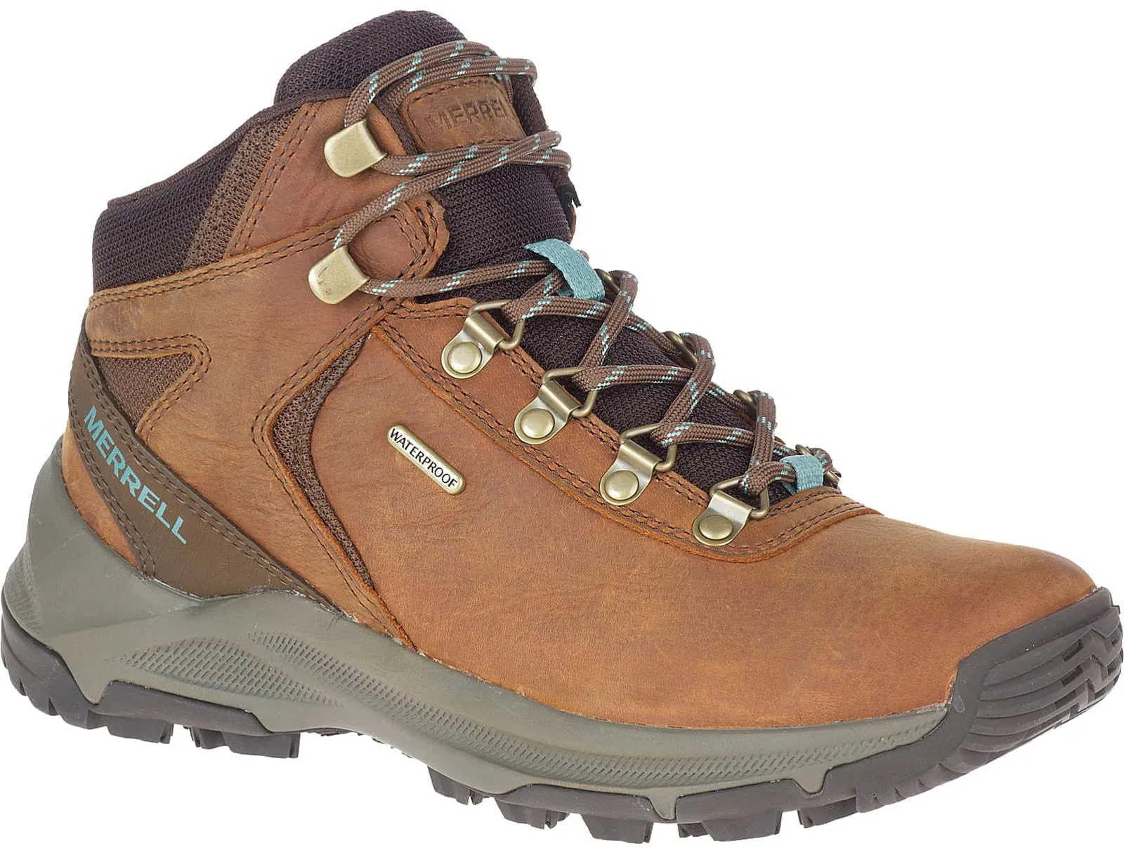 Merrell Erie Mid Leather Waterproof Womens Walking Boots - Brown