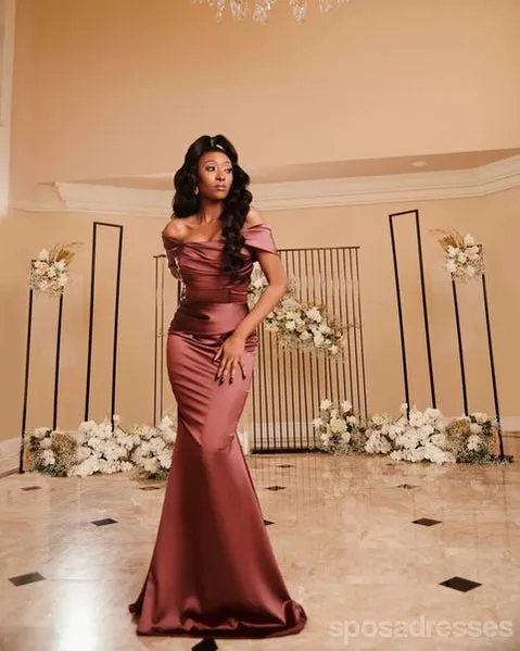 Mismatched Dusty Rose Mermaid Cheap Long Bridesmaid Dresses,WG1330