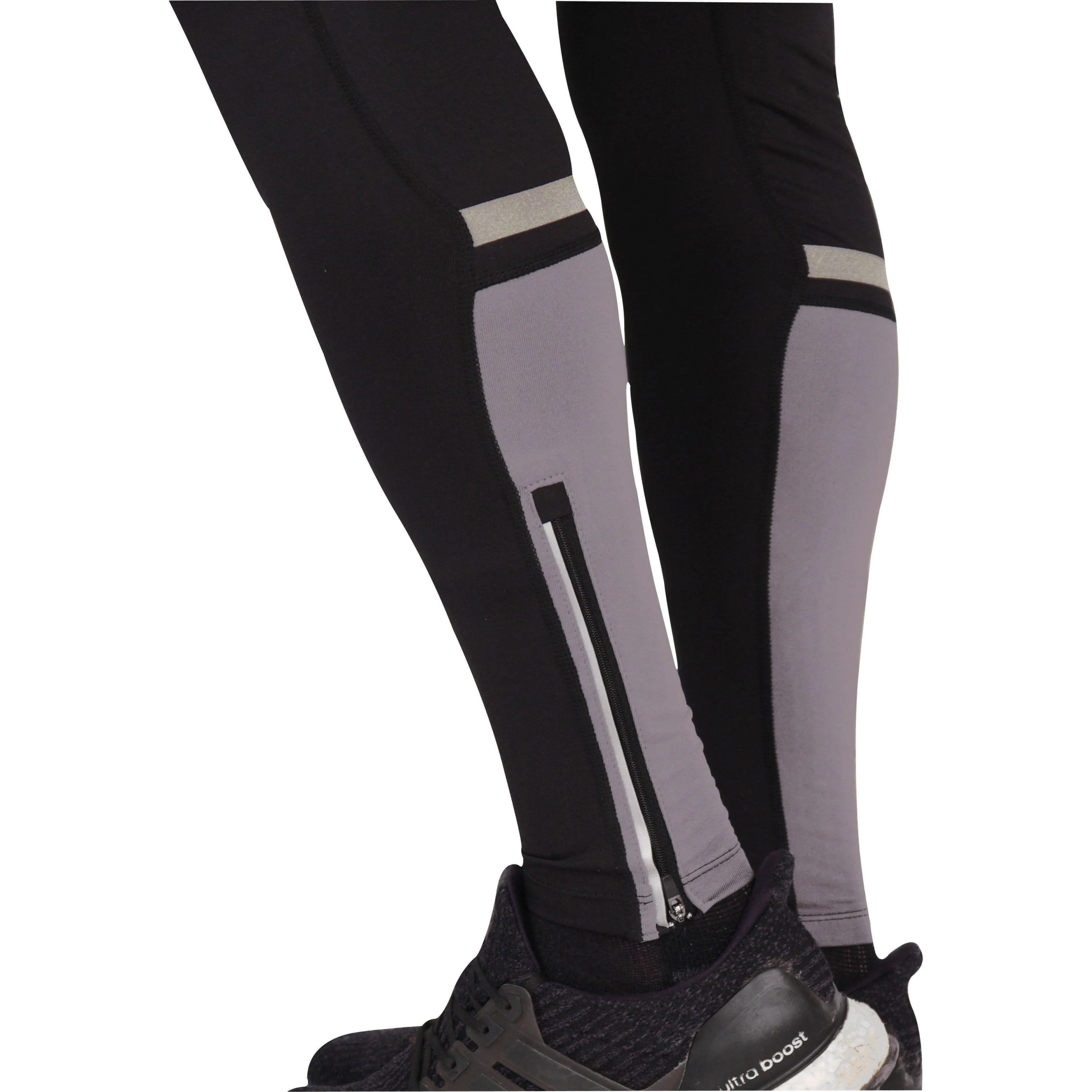 More Mile Power Mens Long Running Tights - Black