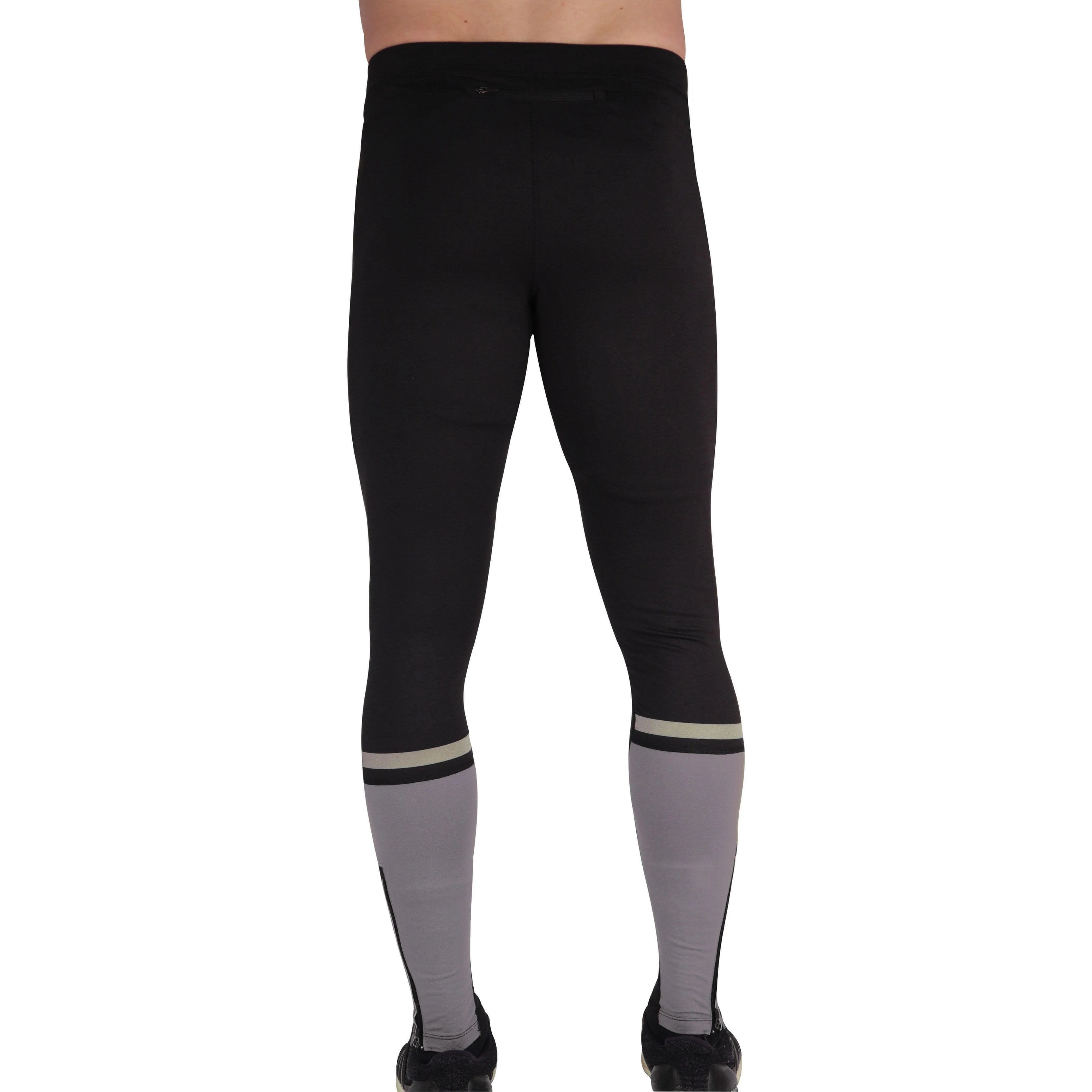 More Mile Power Mens Long Running Tights - Black