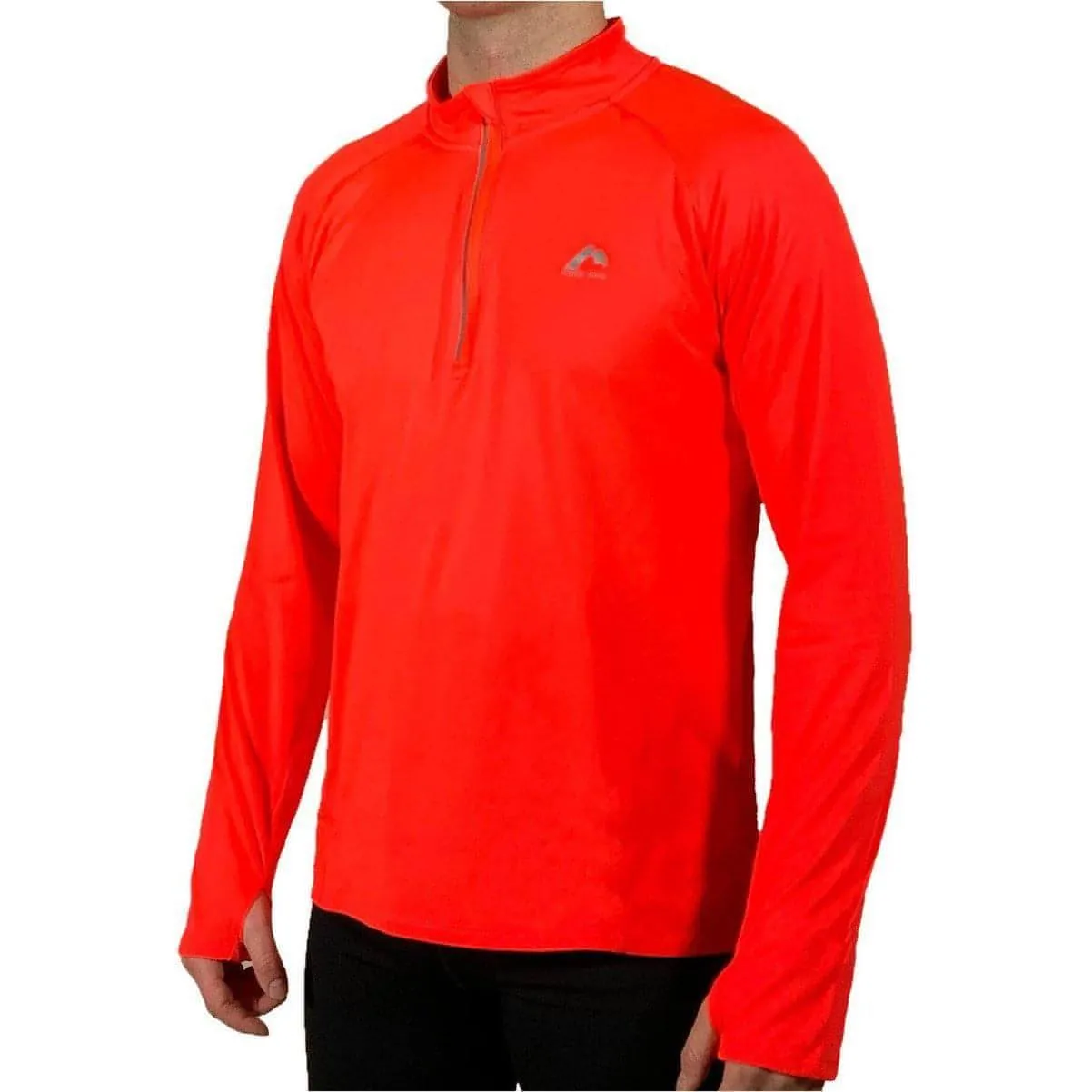More Mile Vivid Half Zip Long Sleeve Mens Running Top - Orange