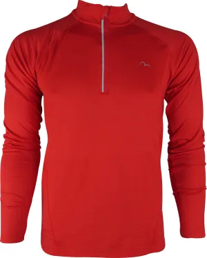 More Mile Vivid Half Zip Long Sleeve Mens Running Top - Red