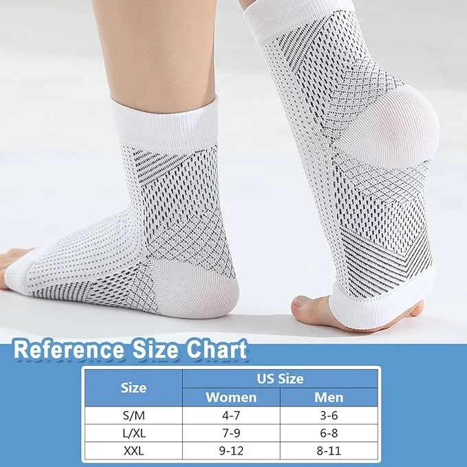 New 1 Pair Neuropathy Socks, Ankle Compression Socks for Women Men, Soothe Relief Compression Socks for Plantar Fasciitis  Black S/M, Fits Women 4-7, Men 3-6